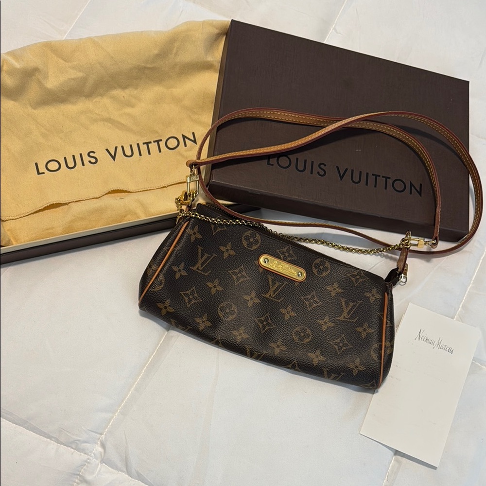 Louis Vuitton Eva Brown Monogram Women's Bag Authentic